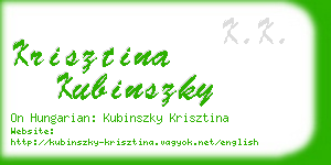 krisztina kubinszky business card